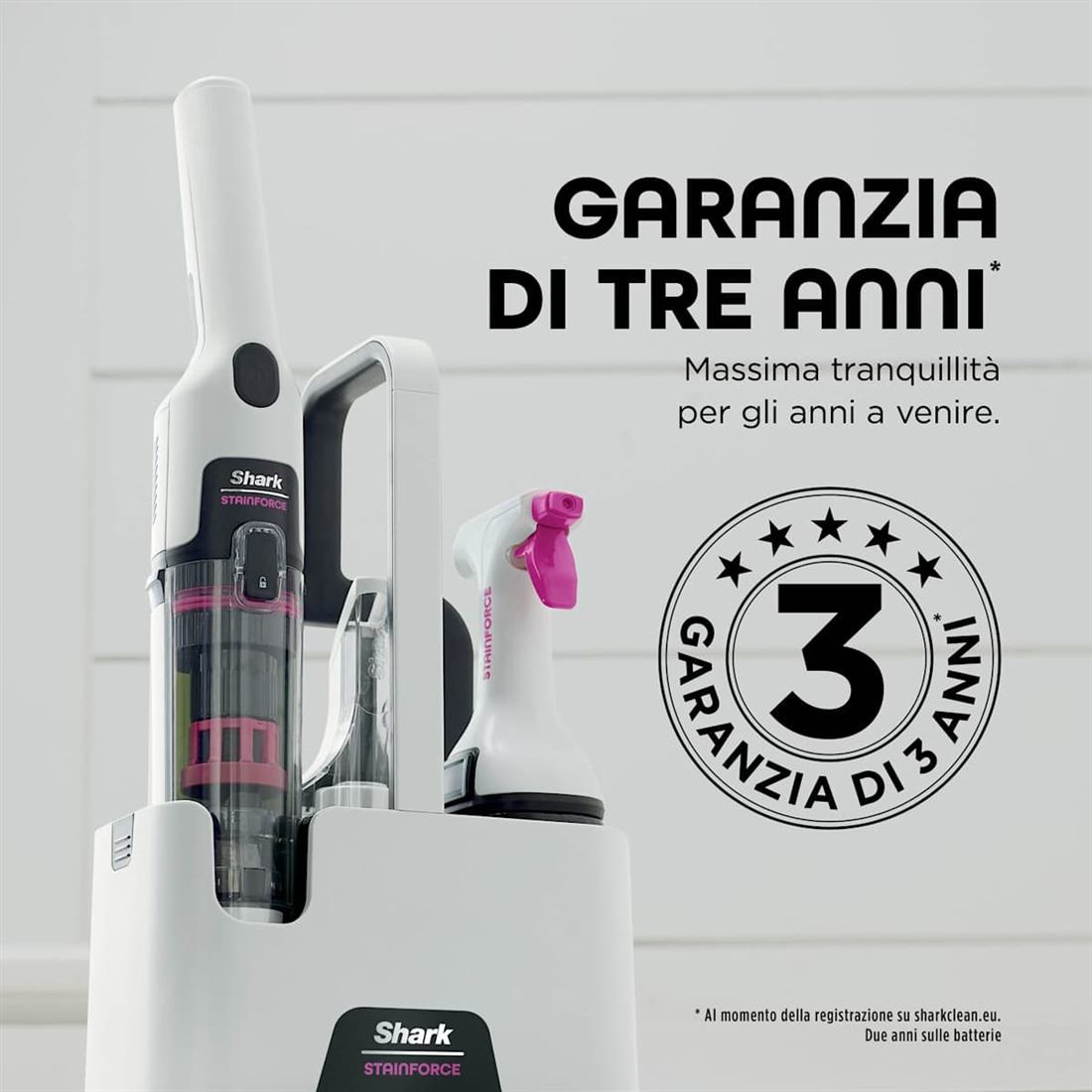 Garanzia di tre anni Shark StainForce